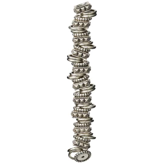 12 Pack: Sterling Silver-Plated Metal & Acrylic Ring Beads, 10mm by Bead Landing™